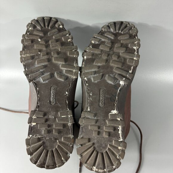 Coach Brown Leather CC Logo Canvas Ankle Heel boots, Men's Size 9 D - Picture 9 of 13